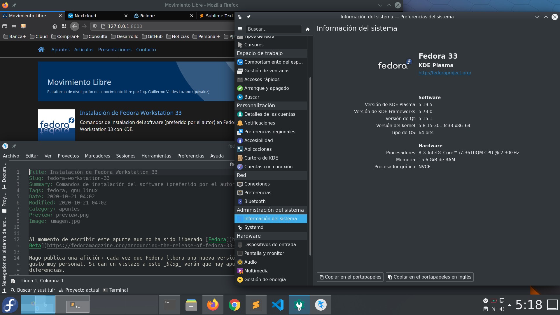 Fedora 33 KDE Plasma